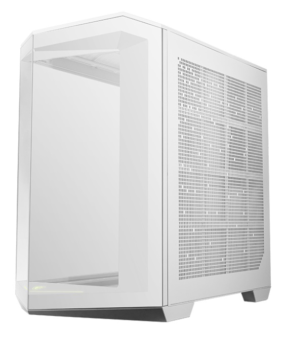 MSI MAG PANO 100R PZ White - Midi Tower ATX PC Case con Vetro Temperato, 3 Ventole ARGB, USB 3.2 Gen 2 Type-C, Supporto GPU Verticale