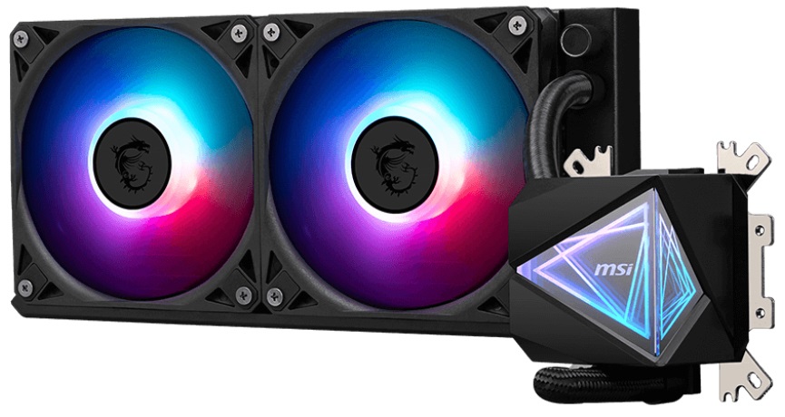 MSI MAG CORELIQUID I240 - Raffreddatore di liquidi tutto in uno 12 cm con 2x Ventole ARGB Gen2, Nero