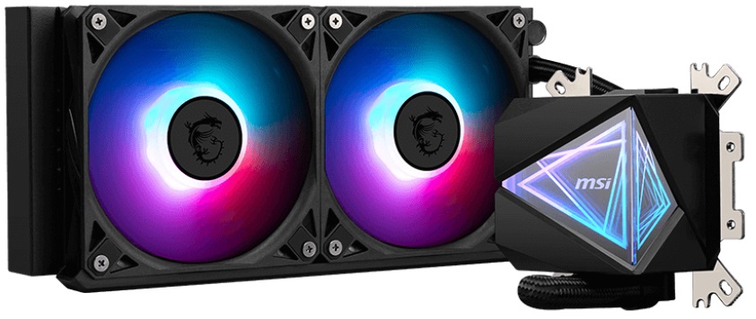 MSI MAG CORELIQUID I240 - Raffreddatore di liquidi tutto in uno 12 cm con 2x Ventole ARGB Gen2, Nero