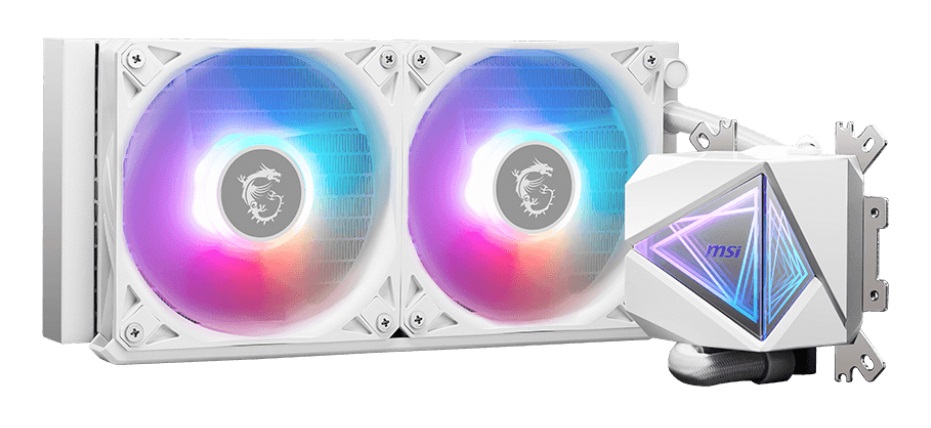 MSI MAG CORELIQUID I240 - Kit di raffreddamento a liquido 12 cm Bianco con 2x Ventole ARGB Gen2 e Blocco ARGB Gen2