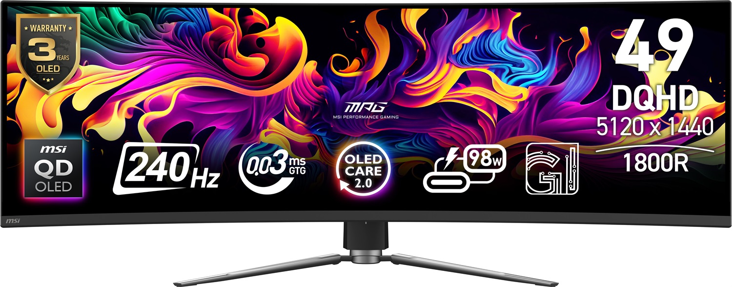 MSI MPG 491CQPX QD-OLED Monitor Gaming 49