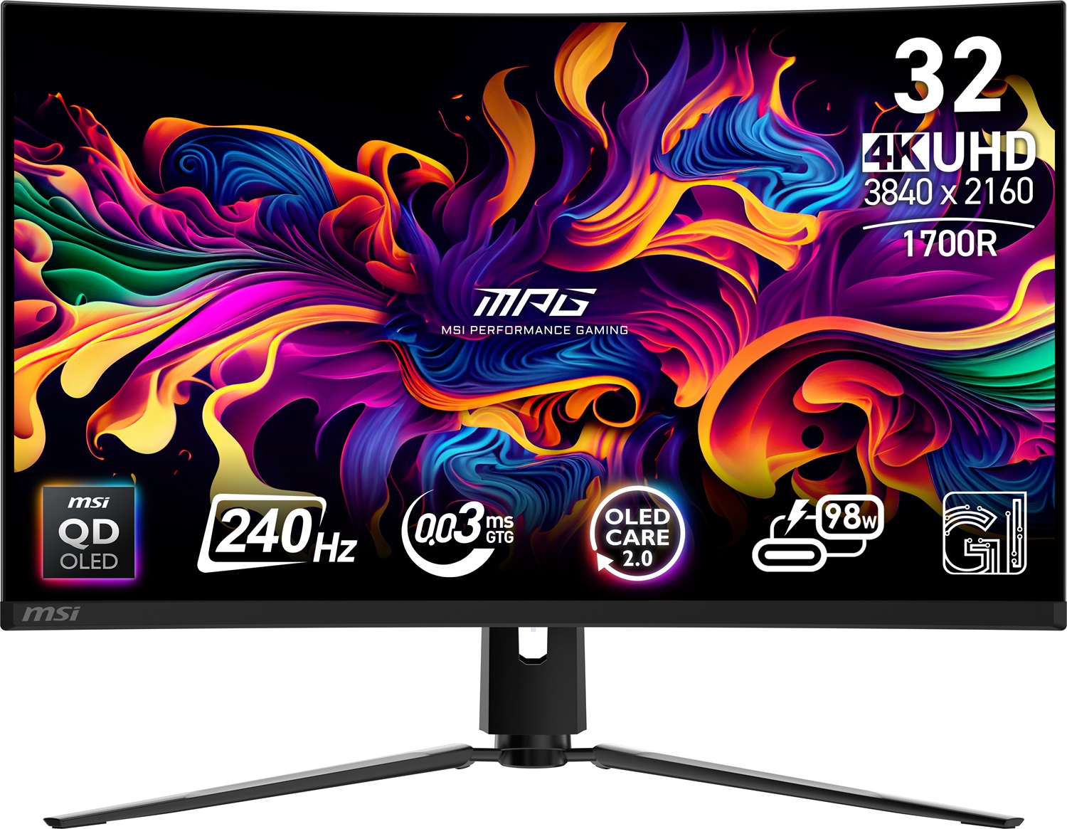 MSI MPG 321CURX QD-OLED Monitor Curvo Gaming 31.5