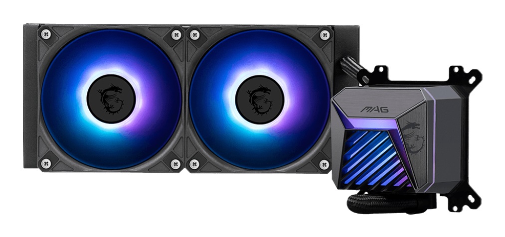 MSI MAG Coreliquid A15 240 - Raffreddatore di liquidi AIO 240mm con 2 ventole da 12 cm e illuminazione ARGB