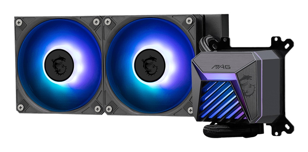MSI MAG Coreliquid A15 240 - Raffreddatore di liquidi AIO 240mm con 2 ventole da 12 cm e illuminazione ARGB