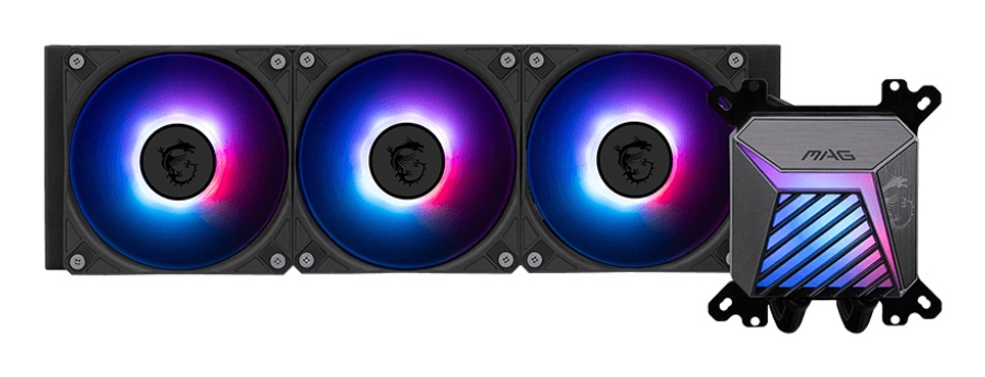 MSI MAG Coreliquid A15 360mm - Raffreddatore a Liquido All-in-One con 3 Ventole ARGB da 12 cm, Compatibile con Intel e AMD