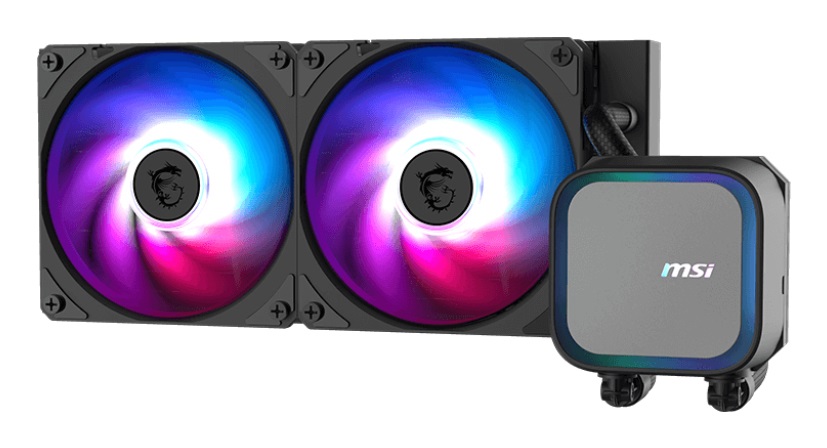 MSI MAG CORELIQUID A13 240 - Kit di raffreddamento a liquido 12 cm, Flusso d'aria 62,6 pdc/min, Nero