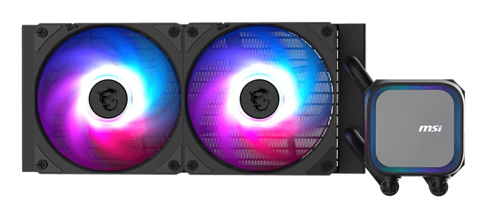 MSI MAG CORELIQUID A13 240 - Kit di raffreddamento a liquido 12 cm, Flusso d'aria 62,6 pdc/min, Nero