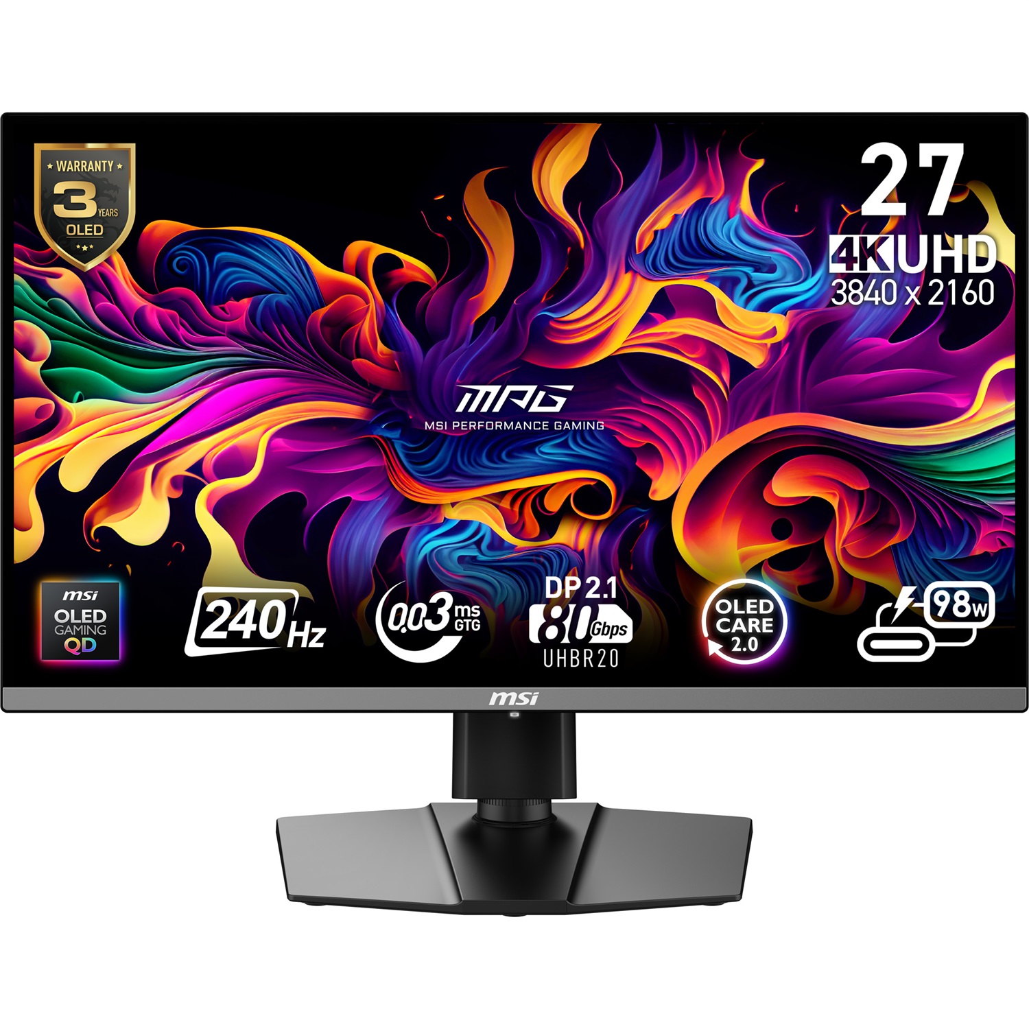 MSI MPG 272URXDE QD-OLED Monitor Gaming 67,3 cm (26.5