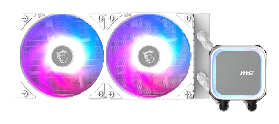 MSI MAG CORELIQUID A13 240 White - Raffreddatore a liquido AIO 240mm con ventole a RIFLE, compatibile con socket LGA 1700/1851/AM5/AM4
