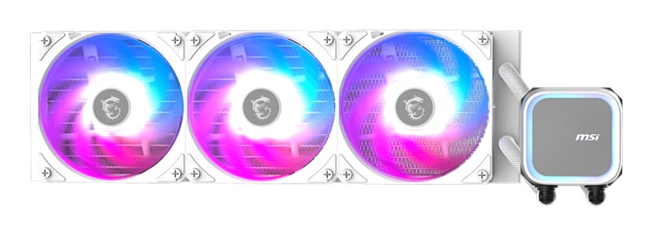 MSI MAG CORELIQUID A13 360 WHITE - Raffreddatore a liquido AIO 12 cm, flusso d'aria 62,6 pdc/min, compatibile con AMD AM5 e LGA 1700, design minimalista