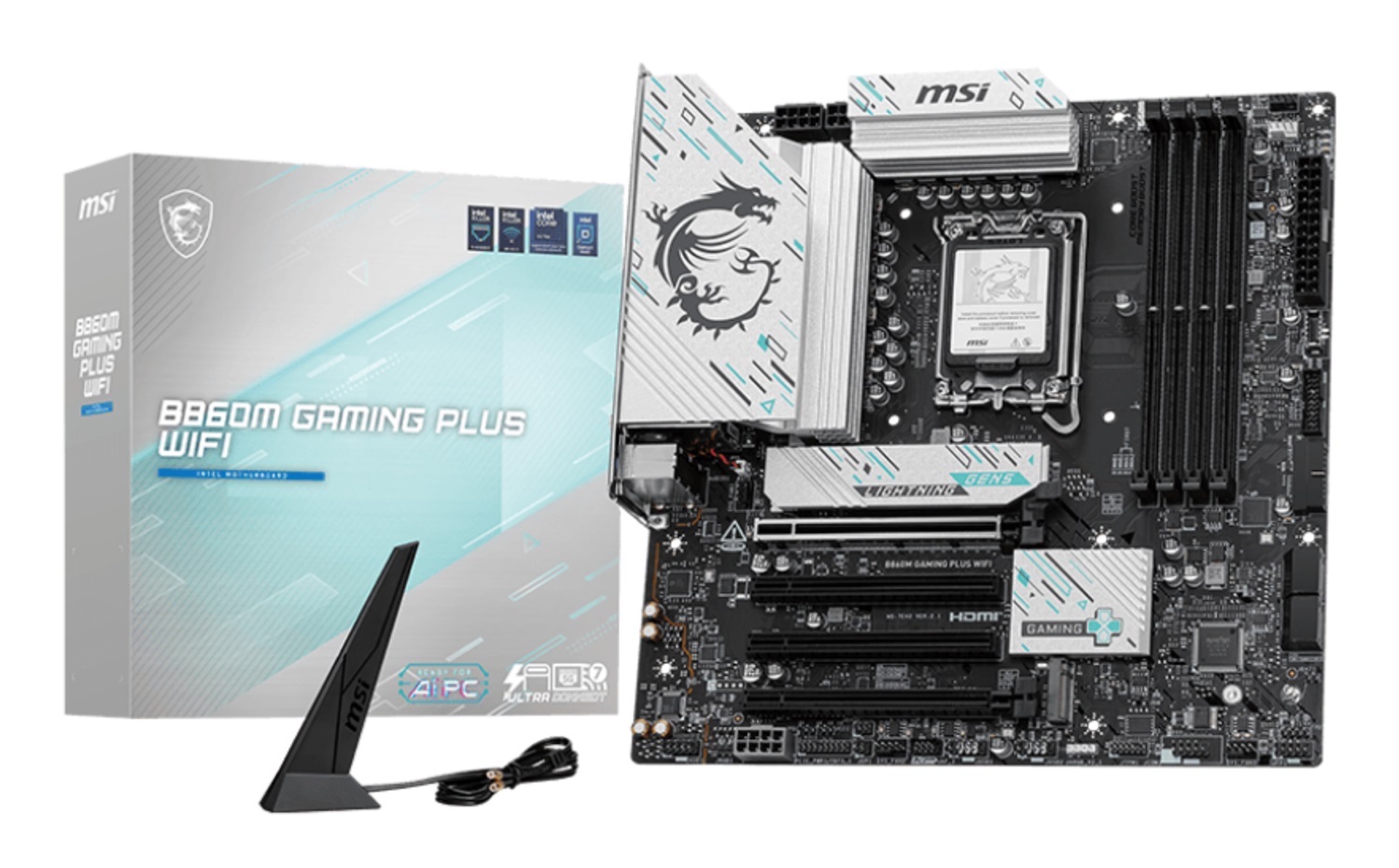 MSI B860M GAMING PLUS WIFI - Scheda Madre mATX LGA 1851, DDR5 fino a 256GB, PCIe 5.0, Wi-Fi 7 e Intel Killer LAN