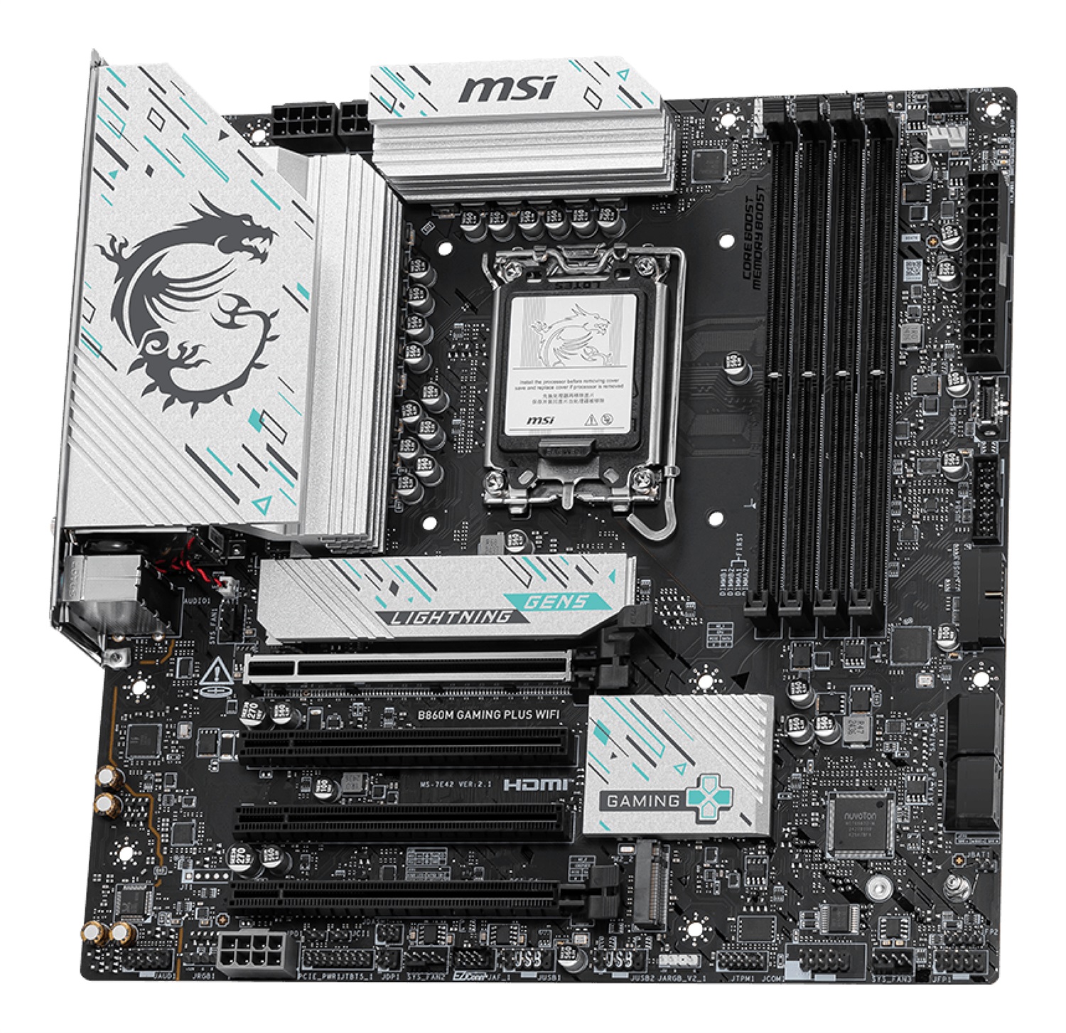 MSI B860M GAMING PLUS WIFI - Scheda Madre mATX LGA 1851, DDR5 fino a 256GB, PCIe 5.0, Wi-Fi 7 e Intel Killer LAN