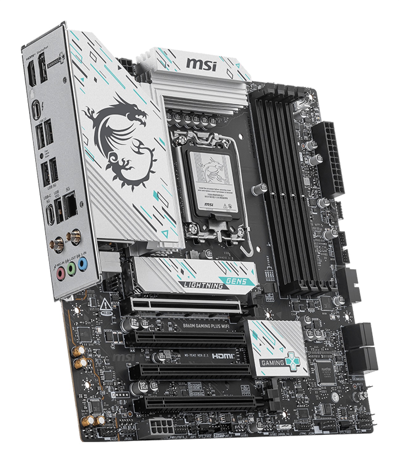MSI B860M GAMING PLUS WIFI - Scheda Madre mATX LGA 1851, DDR5 fino a 256GB, PCIe 5.0, Wi-Fi 7 e Intel Killer LAN