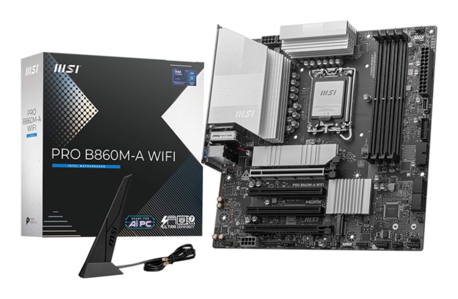 MSI PRO B860M-A WIFI - Scheda Madre Micro ATX LGA 1851 con Supporto DDR5 fino a 256GB, PCIe 5.0, Wi-Fi 7 e 5G LAN