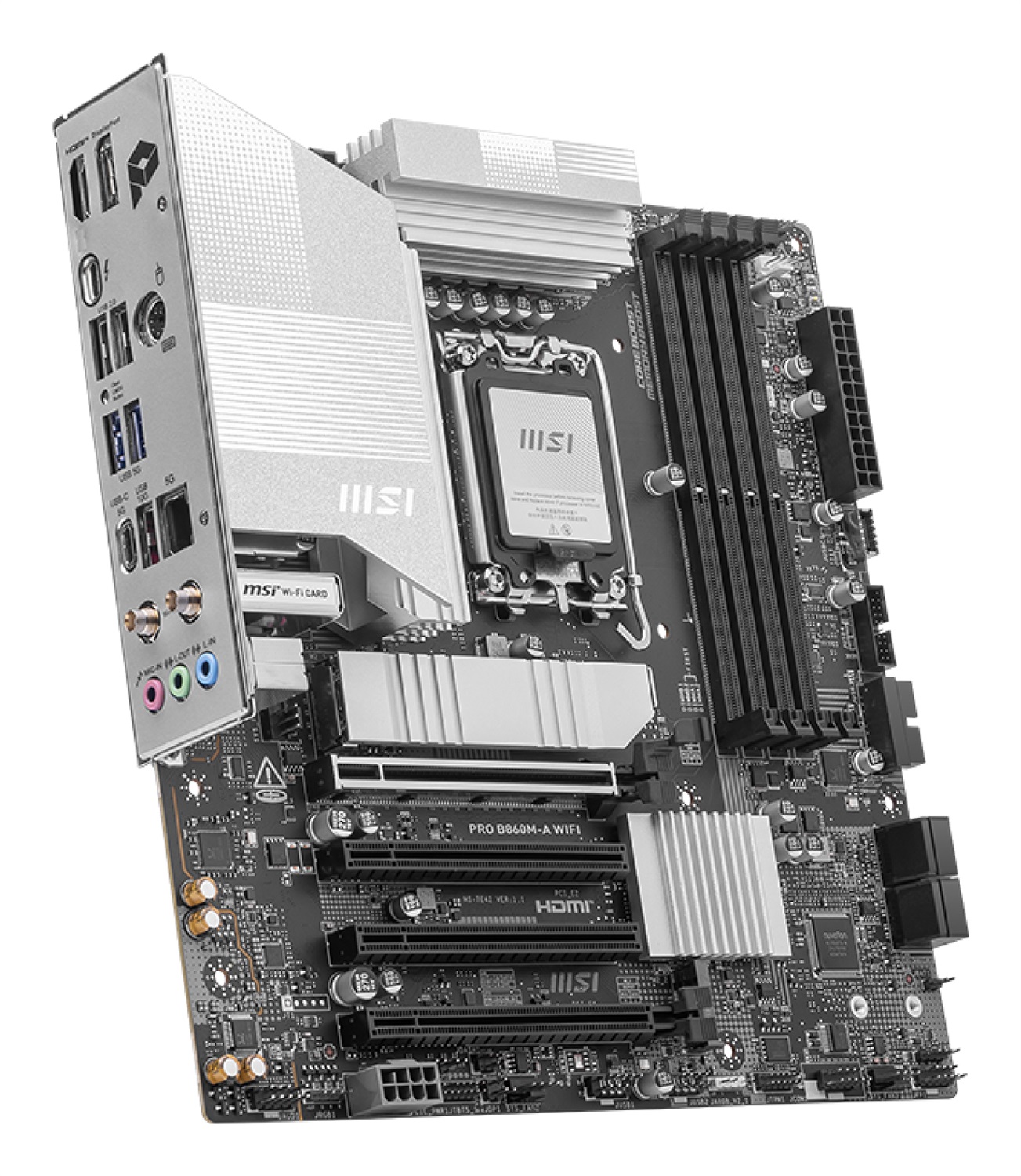 MSI PRO B860M-A WIFI - Scheda Madre Micro ATX LGA 1851 con Supporto DDR5 fino a 256GB, PCIe 5.0, Wi-Fi 7 e 5G LAN