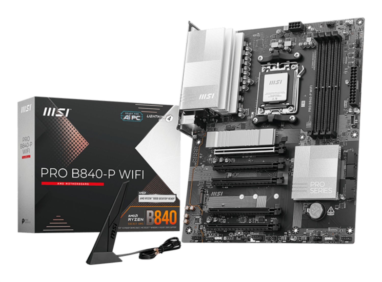 MSI PRO B840-P WIFI Scheda Madre ATX AM5 con supporto per processori AMD Ryzen e memoria DDR5 fino a 256 GB