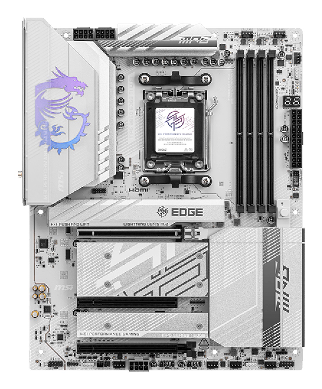MSI MPG B850 EDGE TI WIFI - Scheda Madre ATX con Socket AM5, supporto DDR5 fino a 256 GB, Wi-Fi 7 e PCIe 5.0