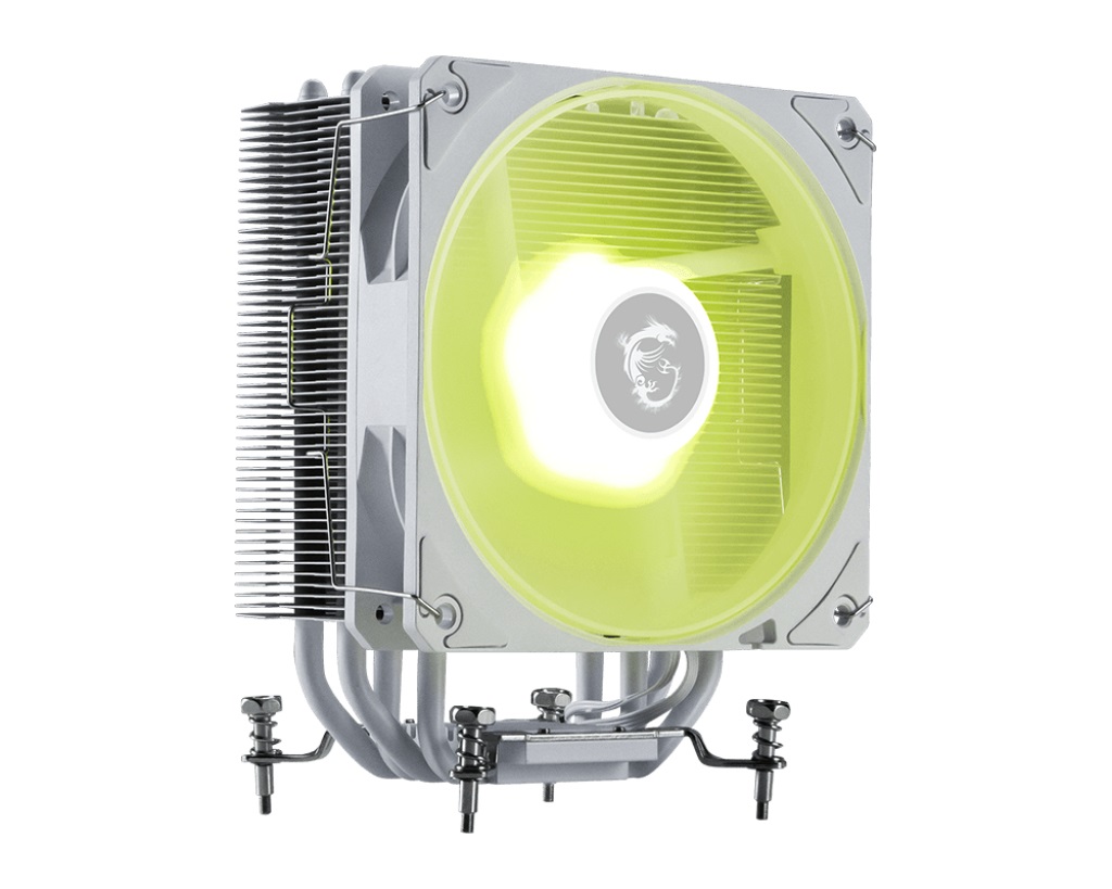 MSI MAG COREFROZR AA13 WHITE - Dissipatore CPU ad Aria 12 cm con 4 Heat Pipe in Rame, Ventola CycloBlade 7, ARGB e Pasta Termica Pre-Applicata