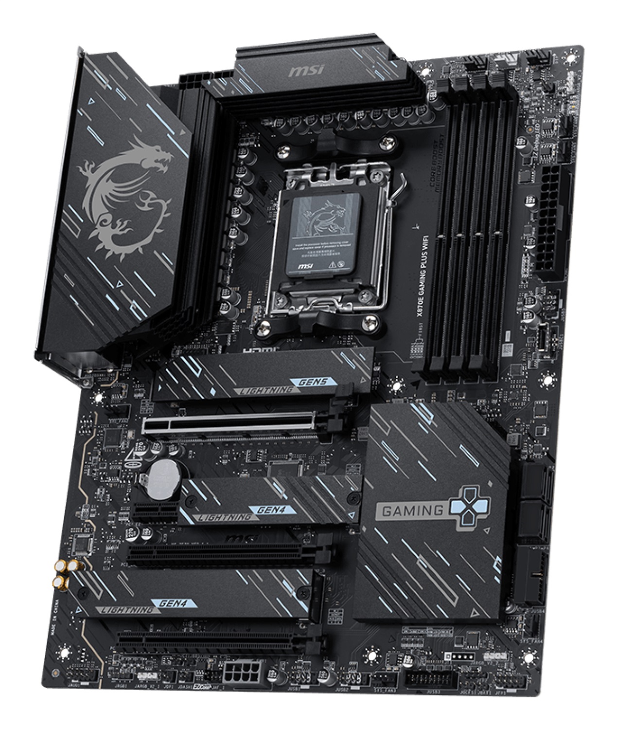 MSI X870E GAMING PLUS WIFI - Scheda Madre ATX Socket AM5 per AMD Ryzen 7000/8000/9000, DDR5 fino a 256 GB, PCIe 5.0, Wi-Fi 7