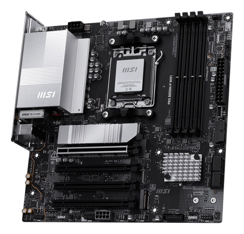 MSI PRO B850M-P WIFI Scheda Madre micro ATX, AMD B850, Socket AM5, Supporta AMD Ryzen 7000/8000/9000, DDR5 fino a 256 GB, PCIe 5.0, Wi-Fi 7