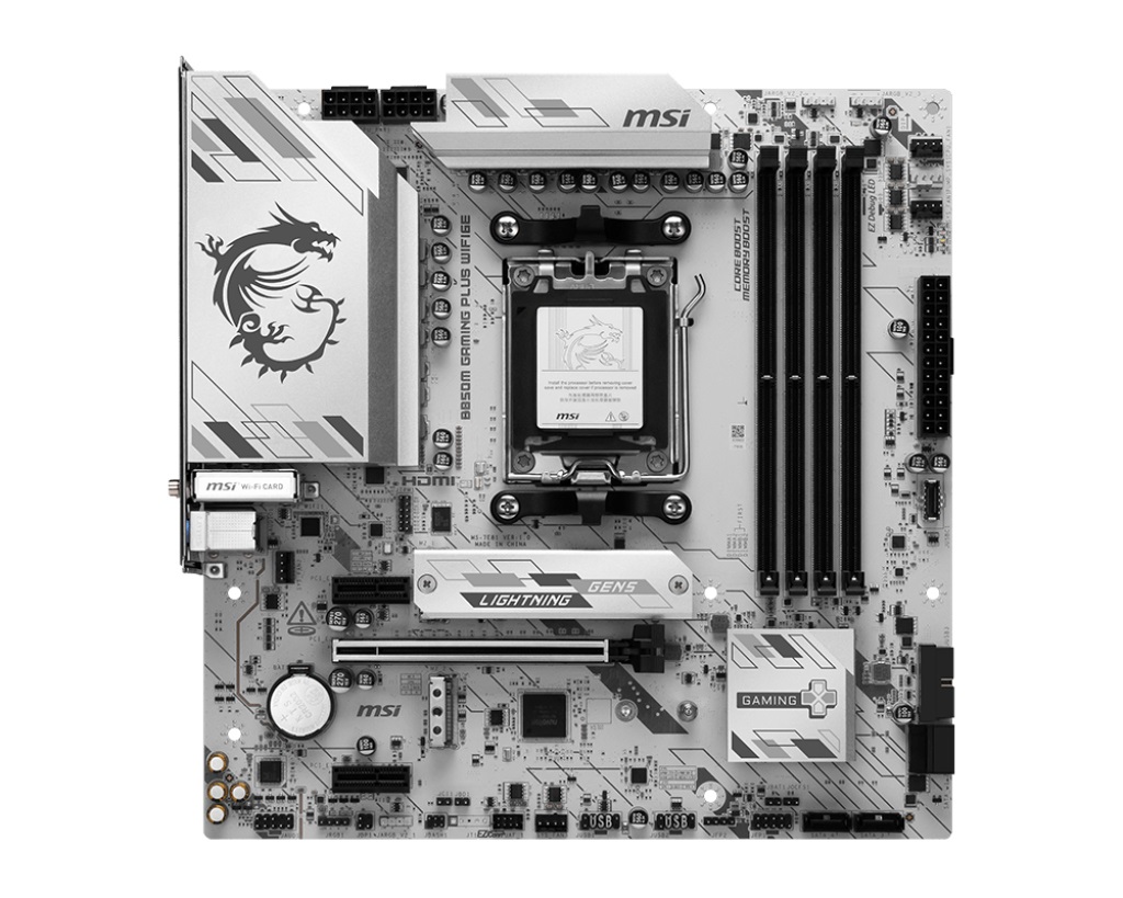 MSI B850M GAMING PLUS WIFI6E - Scheda Madre Micro ATX AM5 per Processori AMD Ryzen 9000/8000/7000, DDR5 fino a 8200 MT/s, Wi-Fi 6E e LAN 2.5G