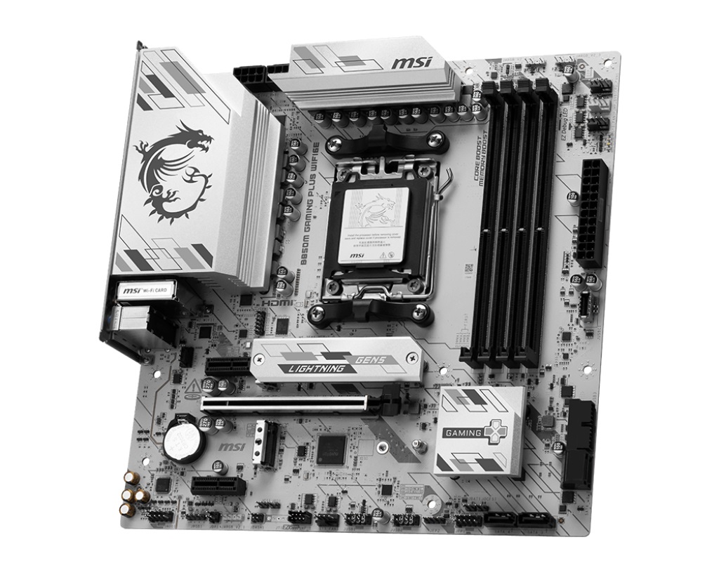 MSI B850M GAMING PLUS WIFI6E - Scheda Madre Micro ATX AM5 per Processori AMD Ryzen 9000/8000/7000, DDR5 fino a 8200 MT/s, Wi-Fi 6E e LAN 2.5G