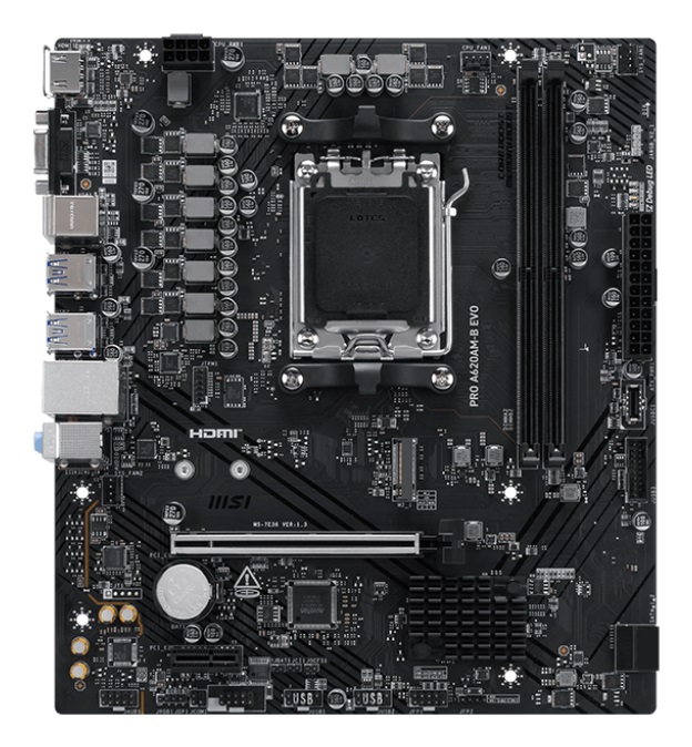 MSI PRO A620AM-B EVO Scheda Madre mATX AM5 DDR5 per Processori AMD Ryzen