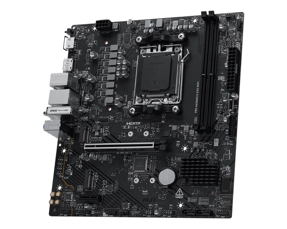 MSI Pro A620AM-G EVO WIFI - Scheda Madre mATX AM5 con supporto DDR5 fino a 128GB e compatibile con AMD Ryzen 7000/8000/9000