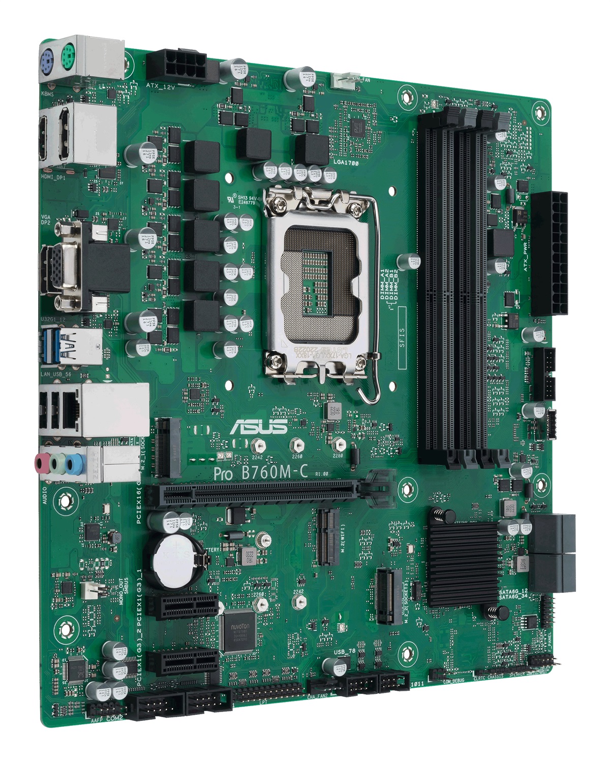 ASUS PRO B760M-C-CSM Scheda Madre Micro ATX Intel B760 LGA 1700 con DDR5, 4x SATA, 2x M.2, 2.5Gb Ethernet, HDMI e DisplayPort