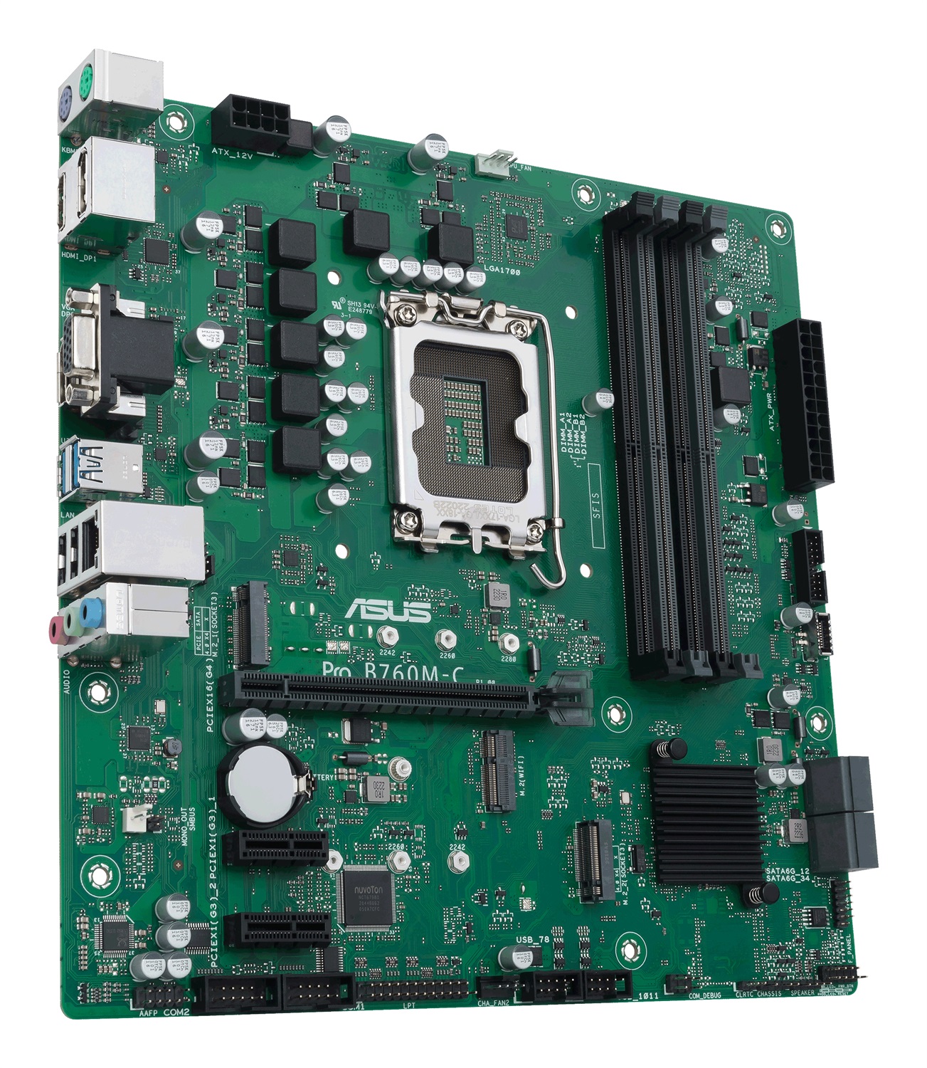 ASUS PRO B760M-C-CSM Scheda Madre Micro ATX Intel B760 LGA 1700 con DDR5, 4x SATA, 2x M.2, 2.5Gb Ethernet, HDMI e DisplayPort