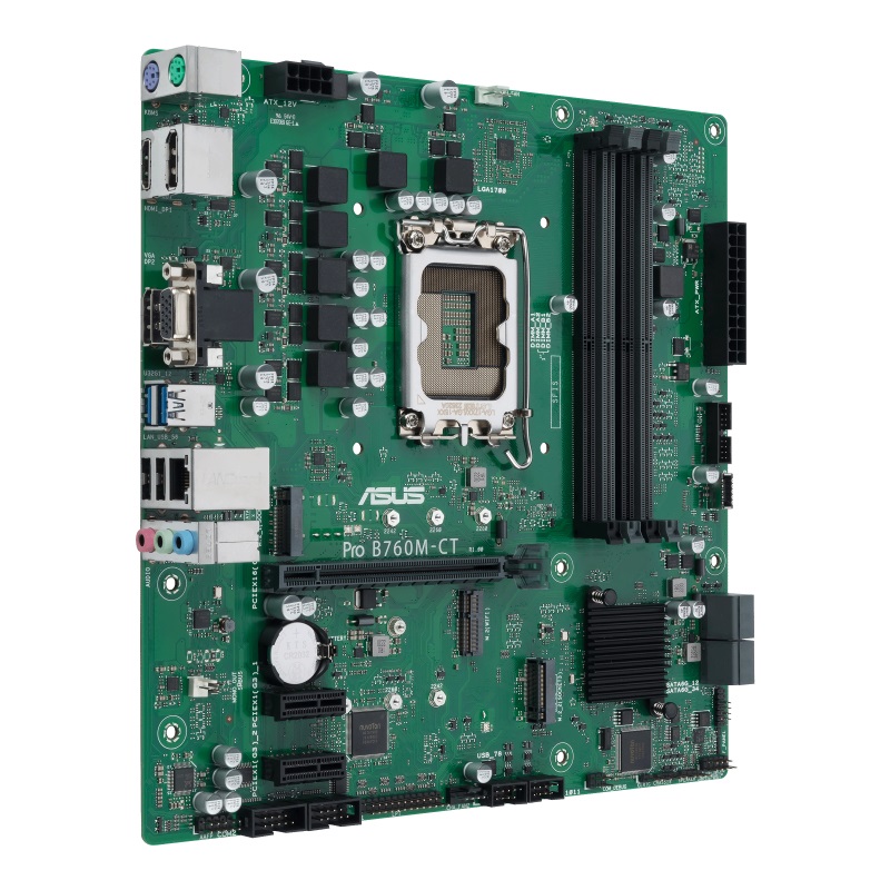 ASUS PRO B760M-CT-CSM Scheda Madre Business Intel B760 LGA 1700 microATX DDR5 con 2 Slot M.2, 2.5Gb Ethernet, 2 DisplayPort, HDMI, VGA, 4 SATA 6 Gbps e USB 3.2