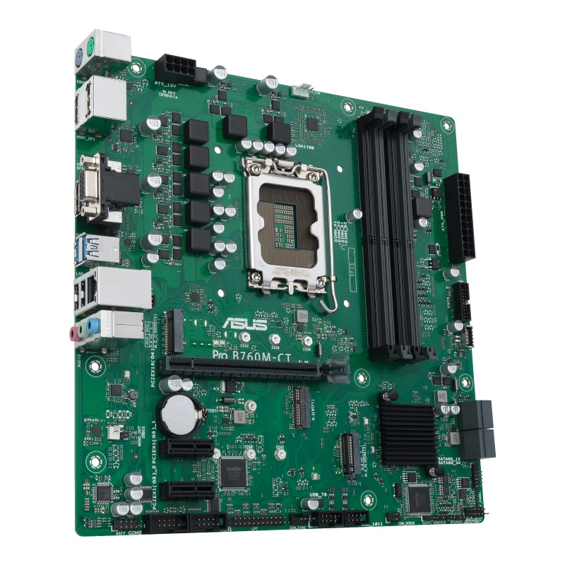 ASUS PRO B760M-CT-CSM Scheda Madre Business Intel B760 LGA 1700 microATX DDR5 con 2 Slot M.2, 2.5Gb Ethernet, 2 DisplayPort, HDMI, VGA, 4 SATA 6 Gbps e USB 3.2