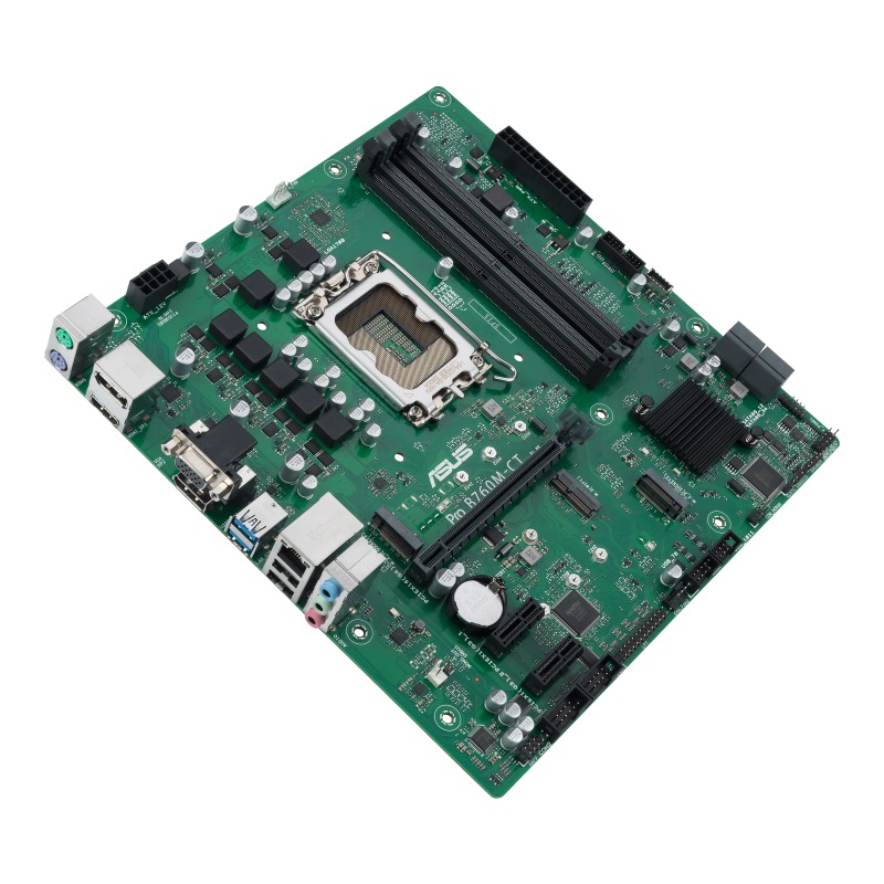 ASUS PRO B760M-CT-CSM Scheda Madre Business Intel B760 LGA 1700 microATX DDR5 con 2 Slot M.2, 2.5Gb Ethernet, 2 DisplayPort, HDMI, VGA, 4 SATA 6 Gbps e USB 3.2