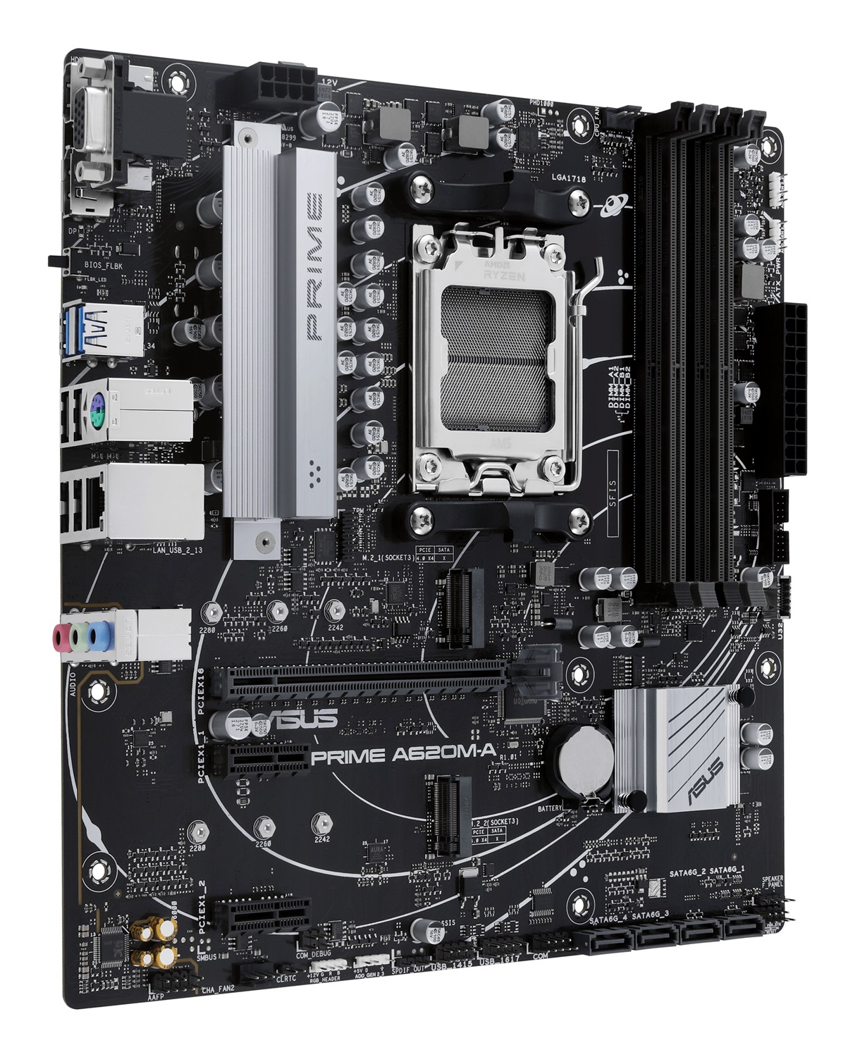 ASUS PRIME A620M-A-CSM Scheda madre micro ATX AMD A620 Socket AM5 DDR5, 2 slot M.2, DisplayPort, HDMI, VGA, USB 3.2 Gen 1 Type-C, SATA 6 Gbps, fino a 128 GB RAM