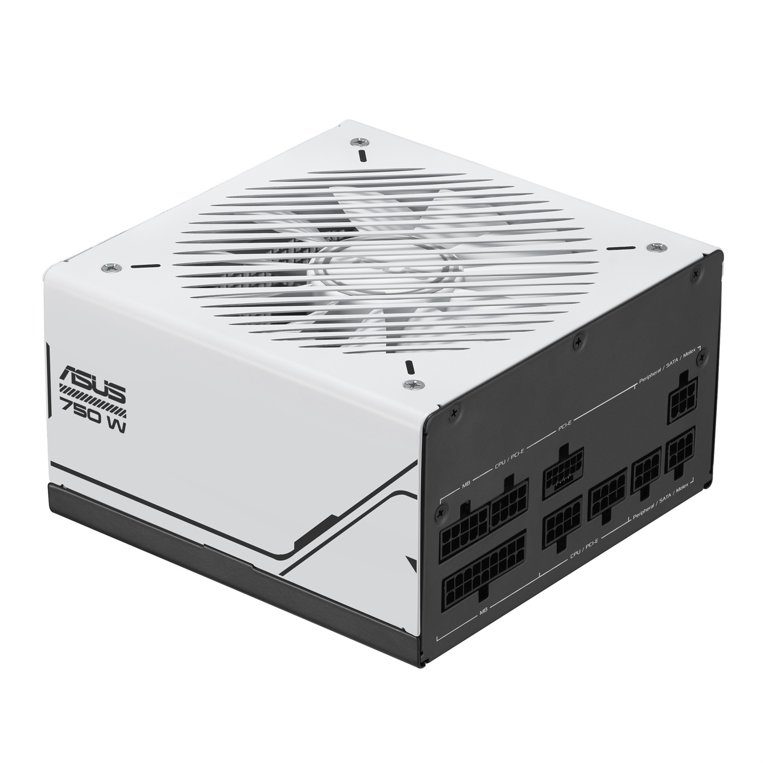 ASUS Prime AP-750G Alimentatore Modulare 750W 80 Plus Gold ATX 3.0 con Ventola a Doppio Cuscinetto - Nero e Bianco