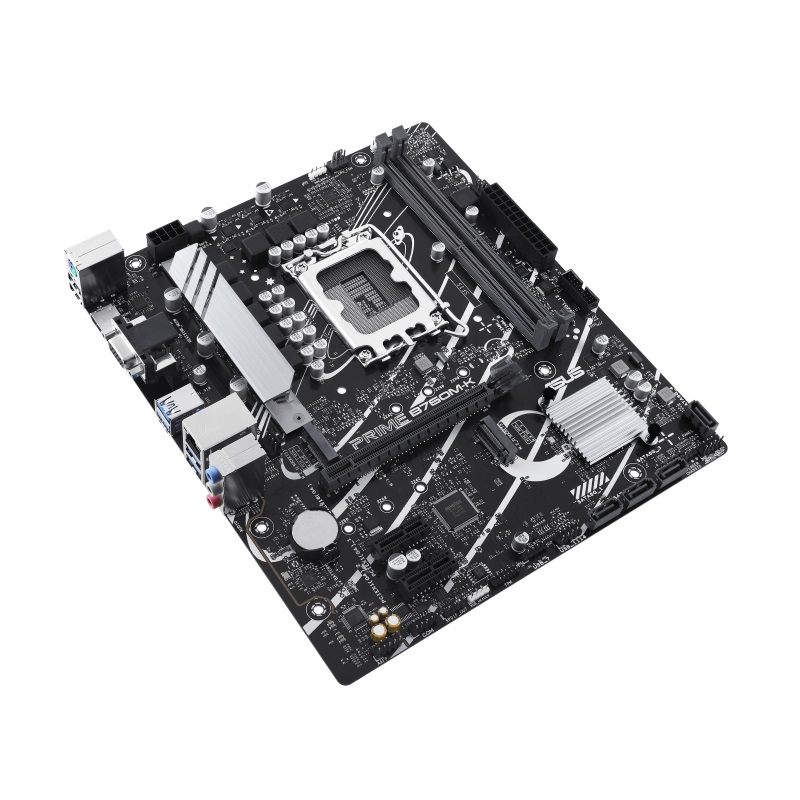 ASUS PRIME B760M-K Scheda Madre Intel B760 LGA 1700 micro ATX, DDR5, 2 slot M.2 PCIe 4.0, Ethernet Realtek 2.5Gb, VGA, HDMI, SATA 6 Gbps, USB frontale 3.2 Gen 1, Aura Sync