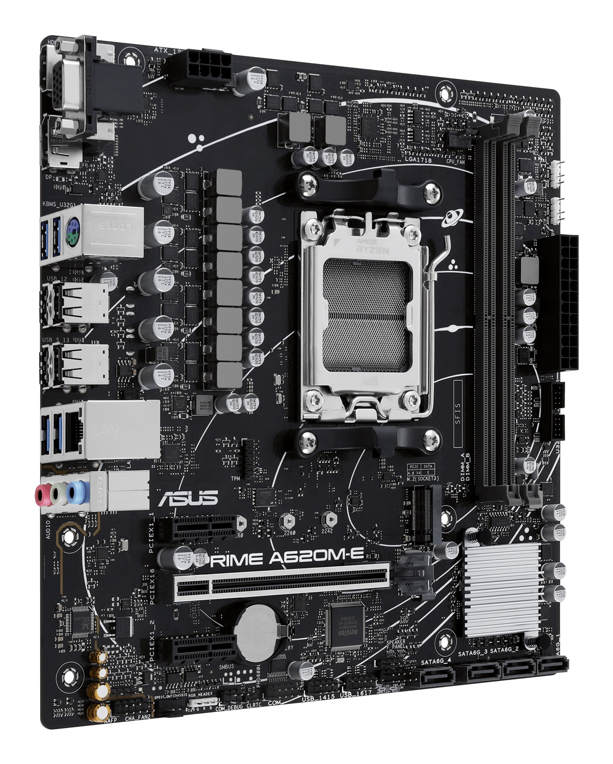 ASUS PRIME A620M-E-CSM Scheda Madre Socket AM5 Micro ATX con supporto DDR5, PCIe 4.0, HDMI, DisplayPort e Aura Sync