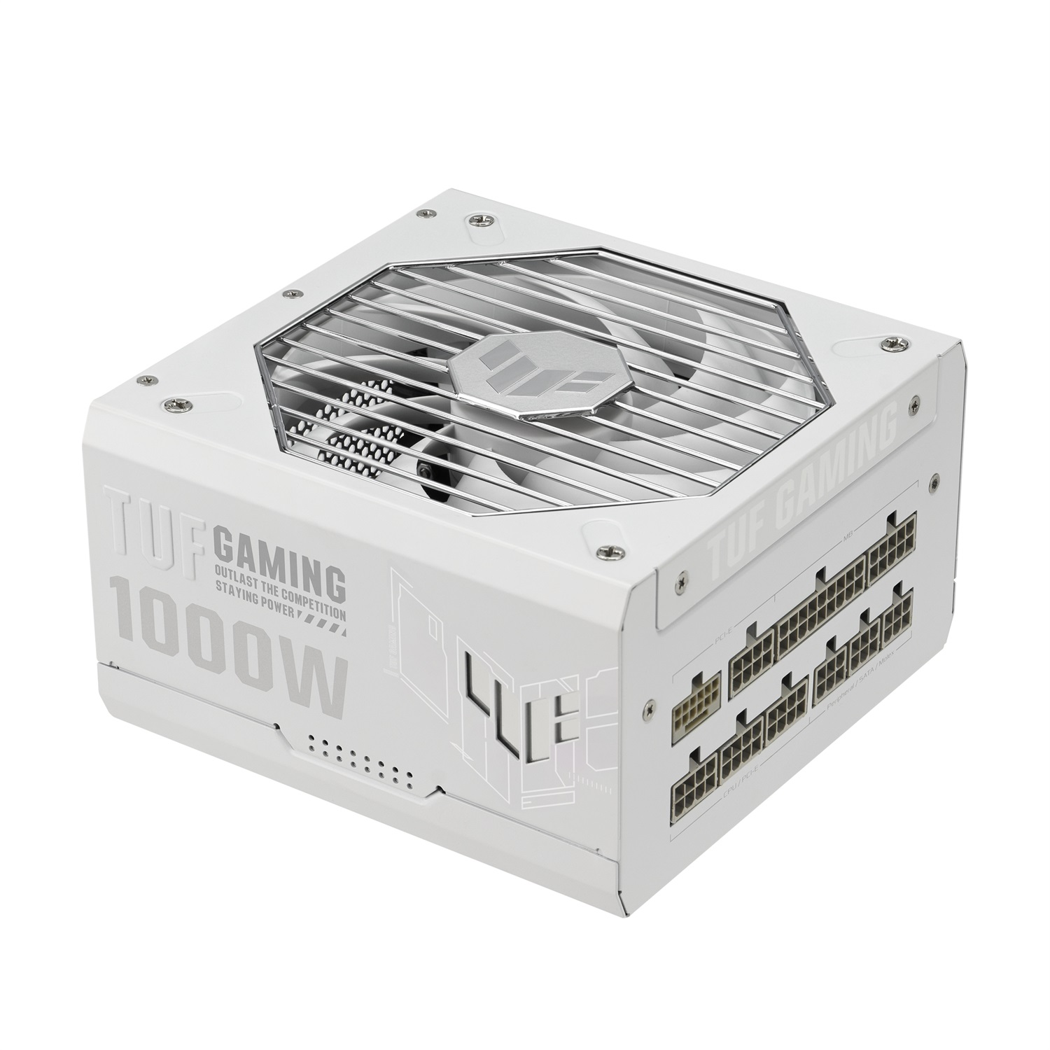 ASUS TUF Gaming 1000W Gold White Edition - Alimentatore PC Modulare 80 Gold, 20 4 pin ATX, Ventole Axial-tech, Bianco