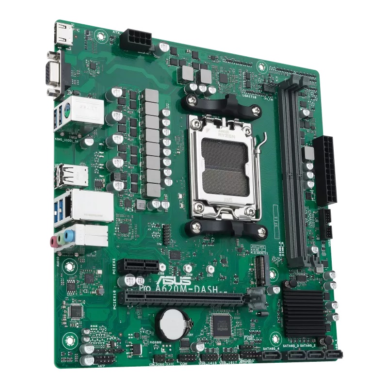 ASUS PRO A620M-DASH-CSM Scheda Madre Micro ATX Socket AM5 DDR5, 4x SATA 6Gb/s, 1x M.2, HDMI, DisplayPort, USB 3.2 Gen 2