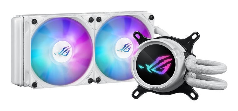 ASUS ROG Strix LC III 240 ARGB White Edition - Kit di raffreddamento a liquido all-in-one con pompa Asetek V2 di 7a generazione, ventole ROG ARGB Premium, blocco dell'acqua ruotabile a 360°, 12 cm, 36 dB, flusso d'aria massimo 70,38 pdc/min, Bianco