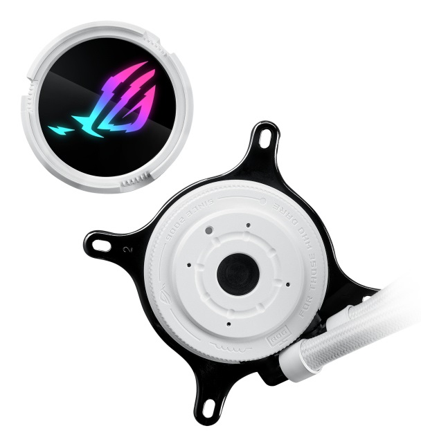 ASUS ROG Strix LC III 240 ARGB White Edition - Kit di raffreddamento a liquido all-in-one con pompa Asetek V2 di 7a generazione, ventole ROG ARGB Premium, blocco dell'acqua ruotabile a 360°, 12 cm, 36 dB, flusso d'aria massimo 70,38 pdc/min, Bianco