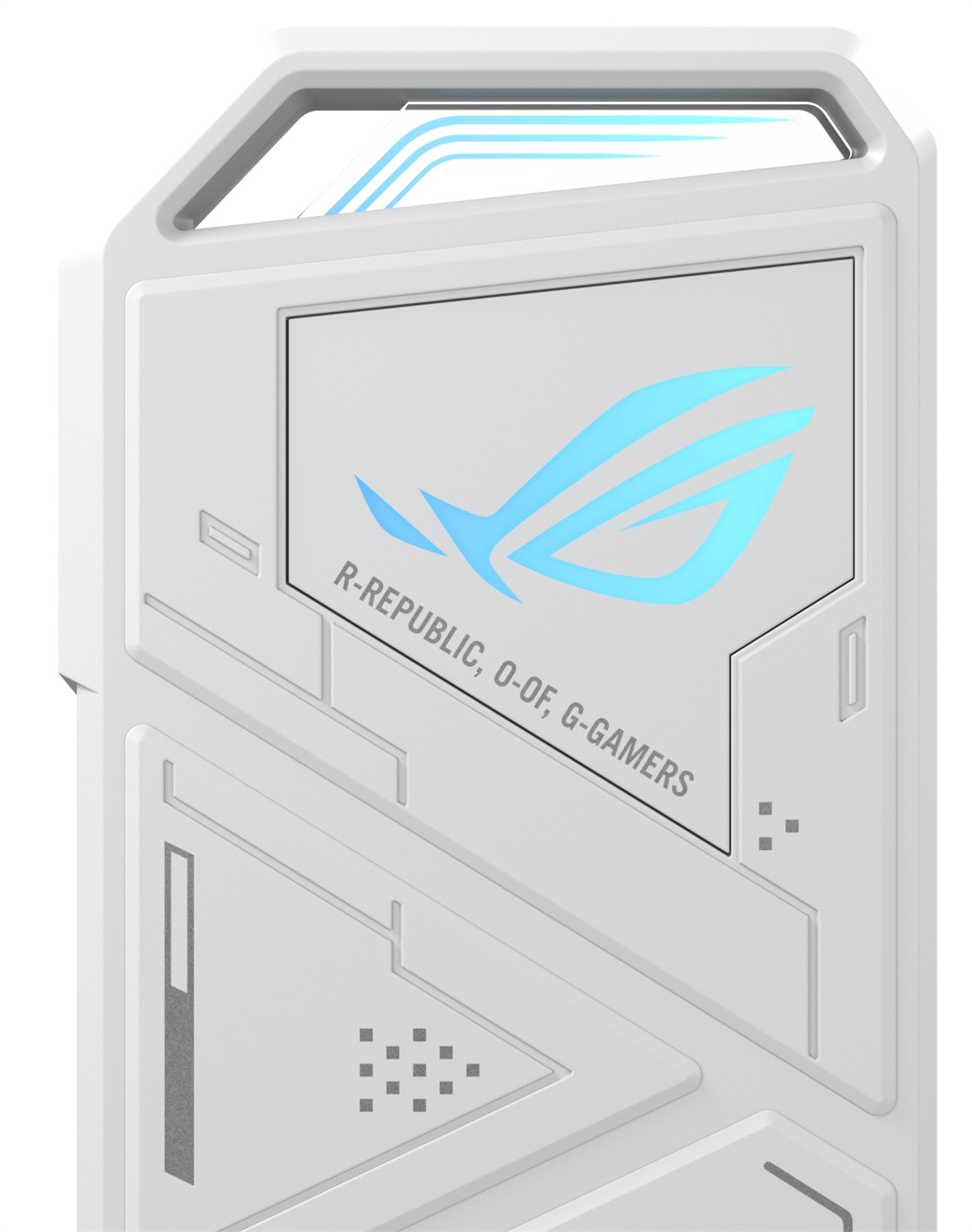 ASUS ROG Strix Arion White Edition - Custodia per SSD M.2 PCIe NVM Express, USB-C 3.2 Gen 2, Velocità fino a 10 Gbit/s, Scocca in Lega di Alluminio, Facile Installazione senza Cacciavite, Aura Sync, Bianco