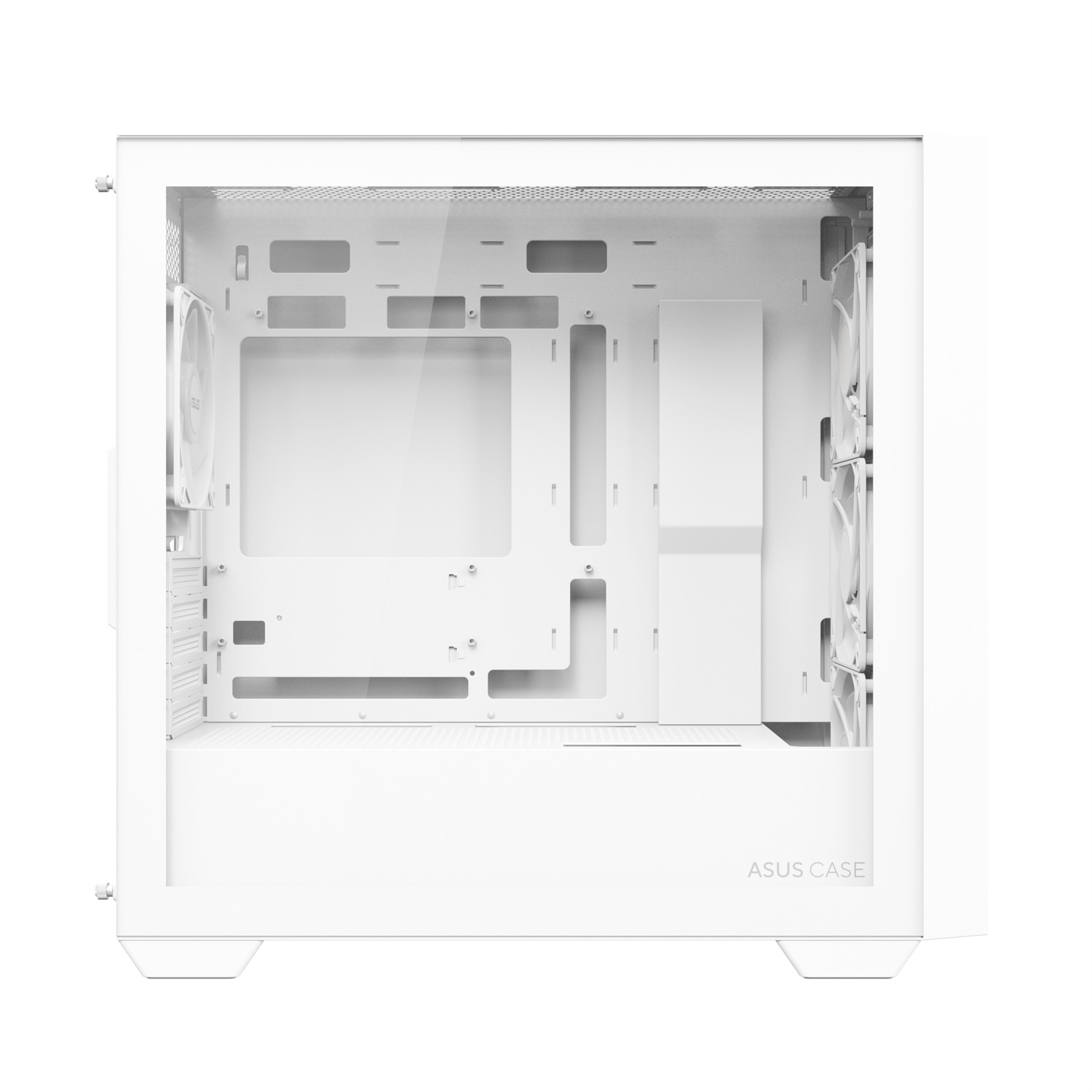 ASUS A21 PLUS TG ARGB WHITE - Case PC Micro-ATX Bianco con 4 Ventole ARGB, Supporto Radiatori da 360 mm e Schede Grafiche da 380 mm