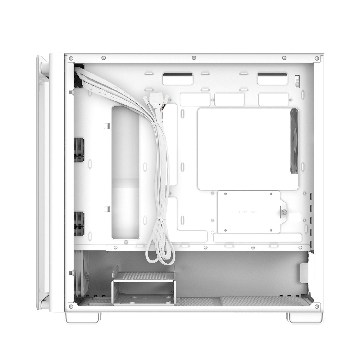 ASUS A23 PLUS TG ARGB WHITE - Case PC Bianco Mini Tower con Vetro Temperato, 4 Ventole ARGB Preinstallate, Supporto per Schede Madri micro ATX e Mini-ITX