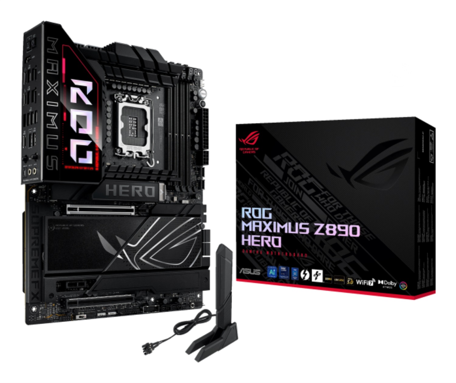 ASUS ROG MAXIMUS Z890 HERO - Scheda Madre Intel Z890 LGA 1851 ATX con WiFi 7, 4 Slot DDR5, 6 M.2 e AI Overclocking