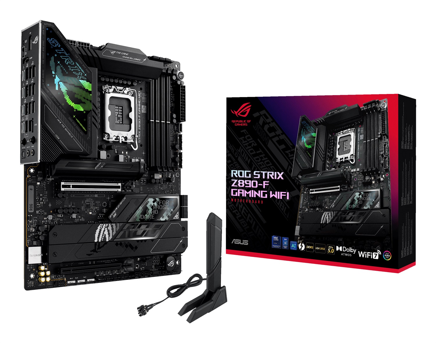 ASUS ROG STRIX Z890-F GAMING WIFI - Scheda Madre ATX Intel Z890, LGA 1851, 4x DDR5, 5x M.2, Wi-Fi 7