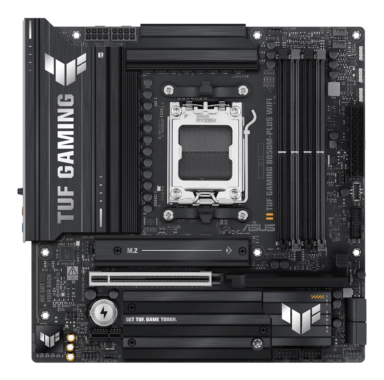 ASUS TUF Gaming B850M-Plus WiFi - Scheda Madre micro ATX AM5 con DDR5, PCIe 5.0, WiFi 6E e 3 slot M.2