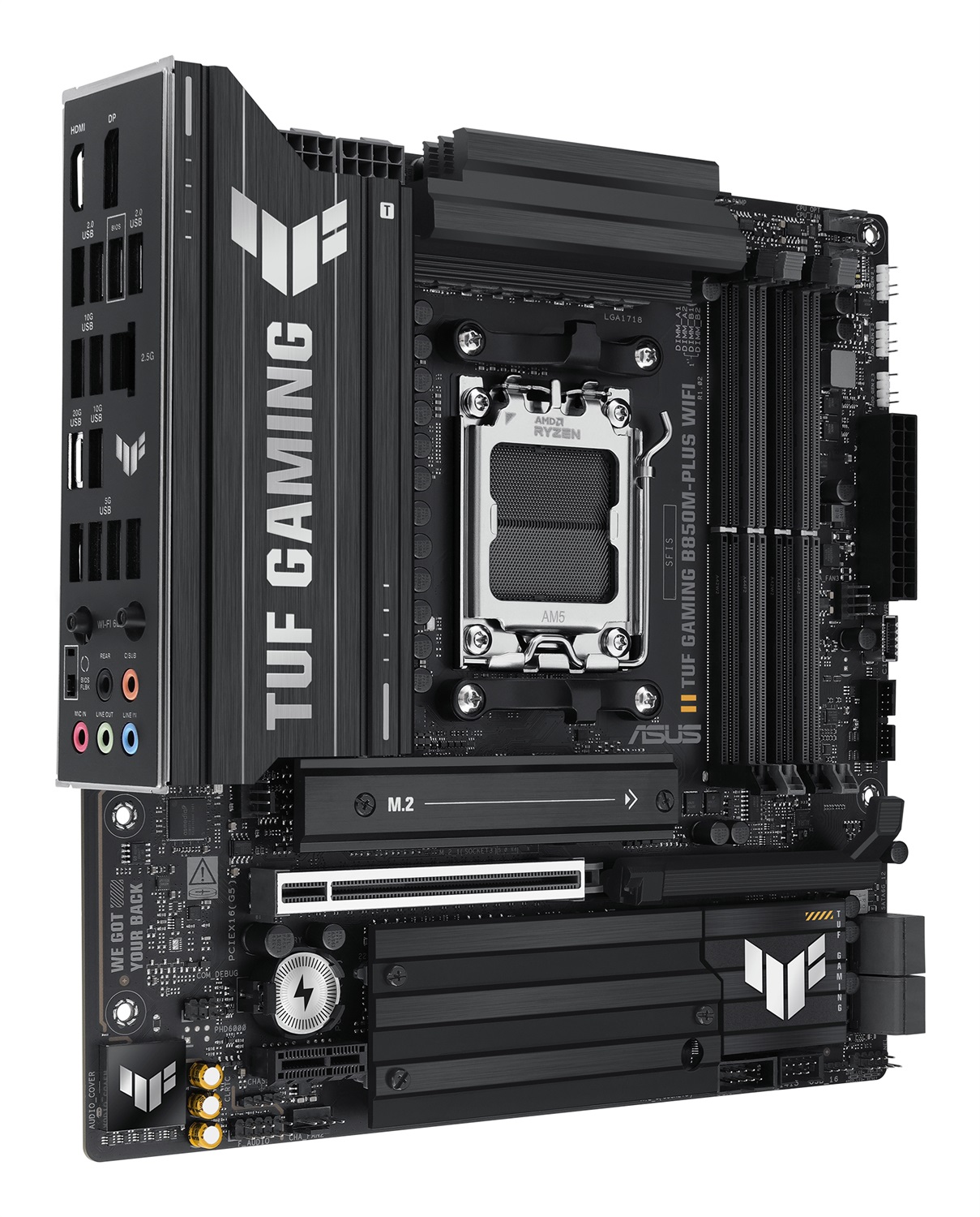 ASUS TUF Gaming B850M-Plus WiFi - Scheda Madre micro ATX AM5 con DDR5, PCIe 5.0, WiFi 6E e 3 slot M.2