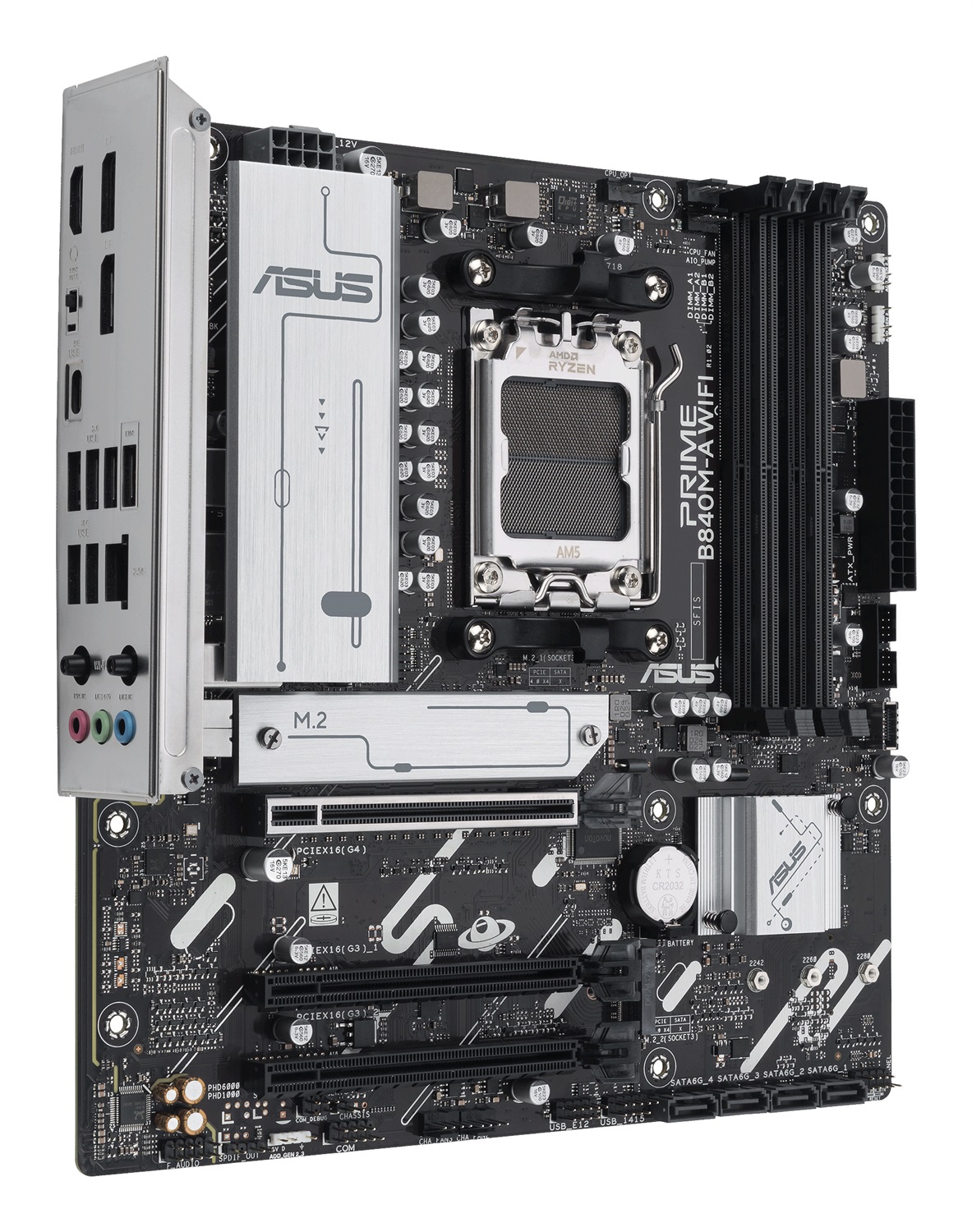 ASUS PRIME B840M-A WiFi Scheda Madre micro ATX AM5 con DDR5, 4 slot RAM, 3 M.2, WiFi 6E e Ethernet 2,5 GB