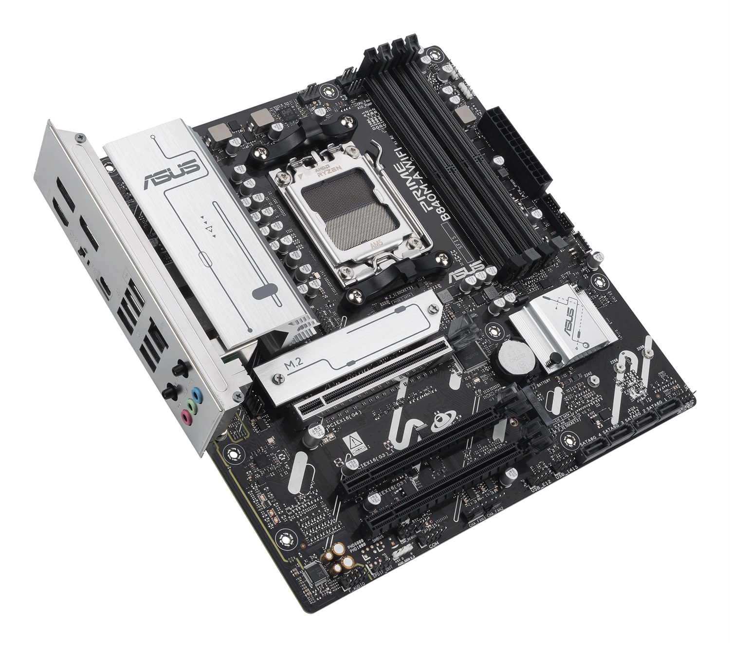 ASUS PRIME B840M-A WiFi Scheda Madre micro ATX AM5 con DDR5, 4 slot RAM, 3 M.2, WiFi 6E e Ethernet 2,5 GB